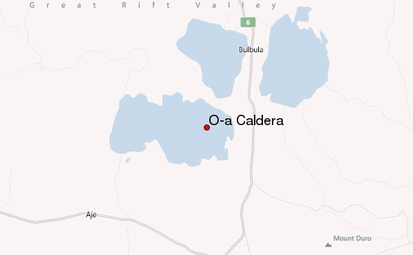 O'a Caldera Location Map
