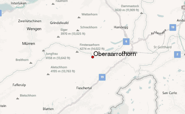 Oberaarrothorn Location Map