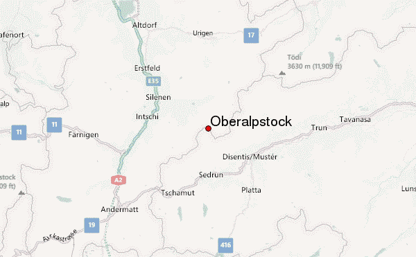 Oberalpstock Location Map