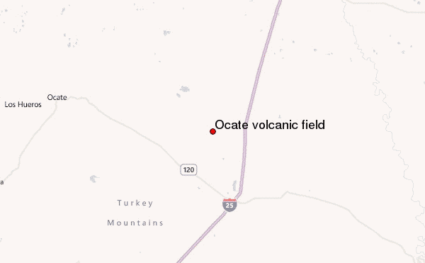 Ocate volcanic field Location Map