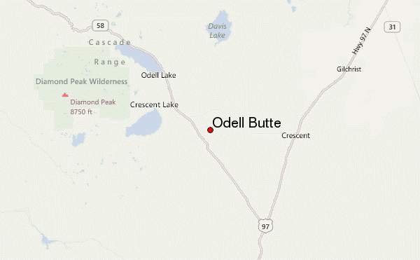 Odell Butte Location Map