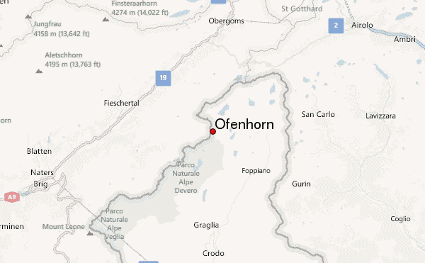 Ofenhorn Location Map
