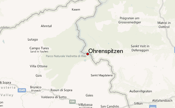 Ohrenspitzen Location Map