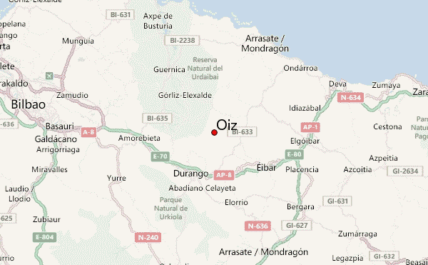 Oiz Location Map