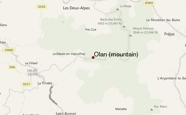 Olan (mountain) Location Map
