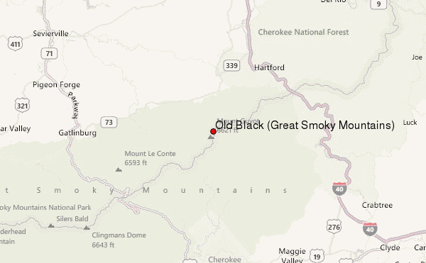 Old Black (Great Smoky Mountains) Location Map