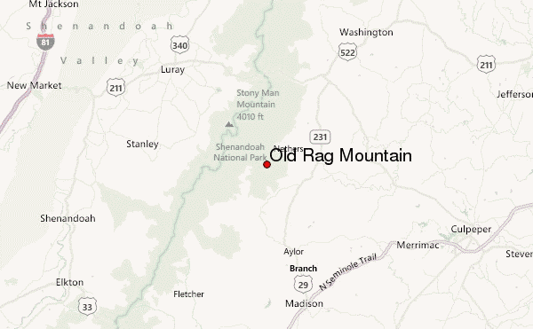 Old Rag Mountain Location Map