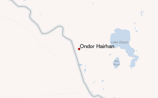 Öndor Hairhan Location Map