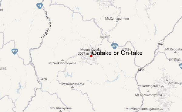 Ontake or On-take Location Map