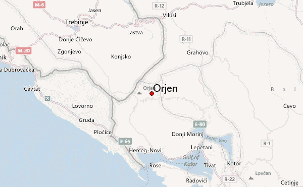 Orjen Location Map