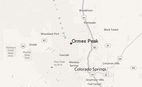 Ormes Peak Location Map