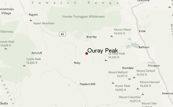 Ouray Peak Location Map