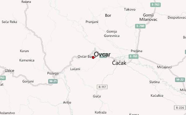 Ovčar Location Map