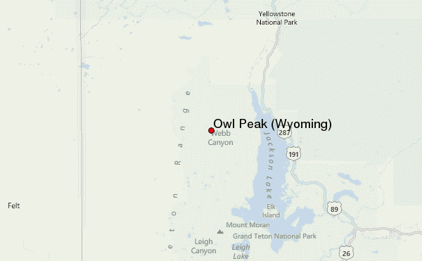 Owl Peak (Wyoming) Location Map