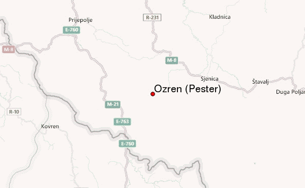 Ozren (Pešter) Location Map