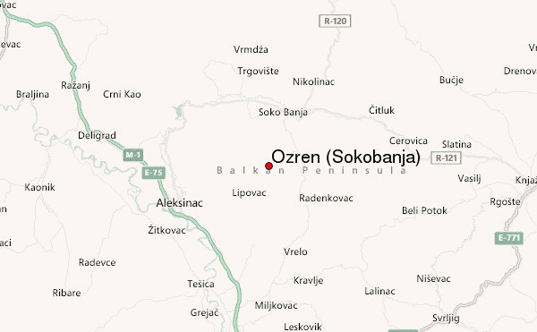 Ozren (Sokobanja) Location Map
