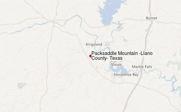 Packsaddle Mountain (Llano County, Texas) Location Map