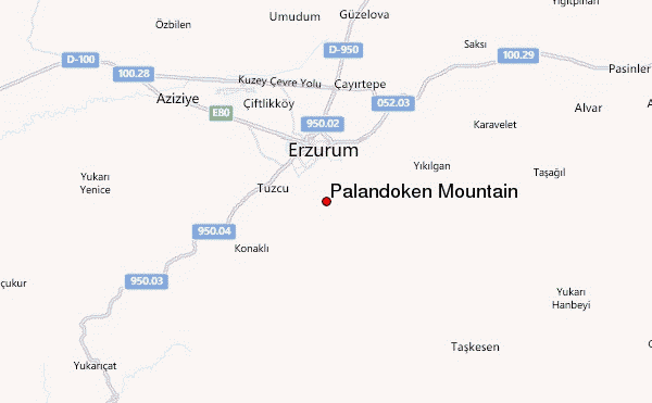 Palandöken Mountain Location Map