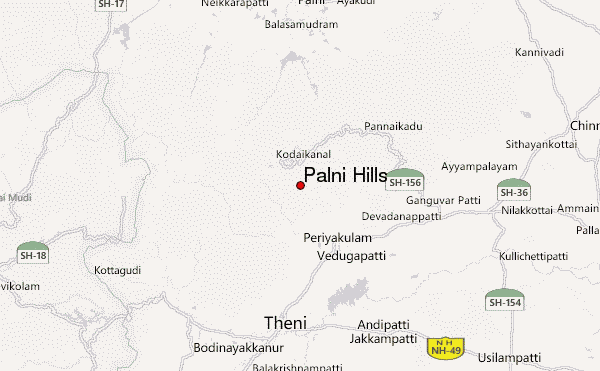 Palni Hills Location Map