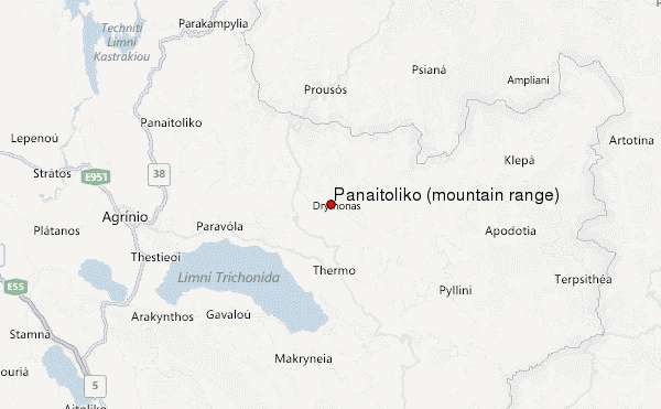 Panaitoliko (mountain range) Location Map