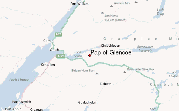 Pap of Glencoe Location Map