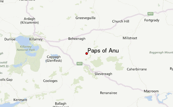 Paps of Anu Location Map