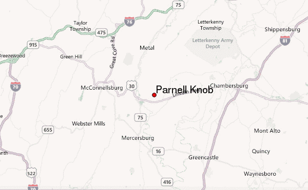 Parnell Knob Location Map
