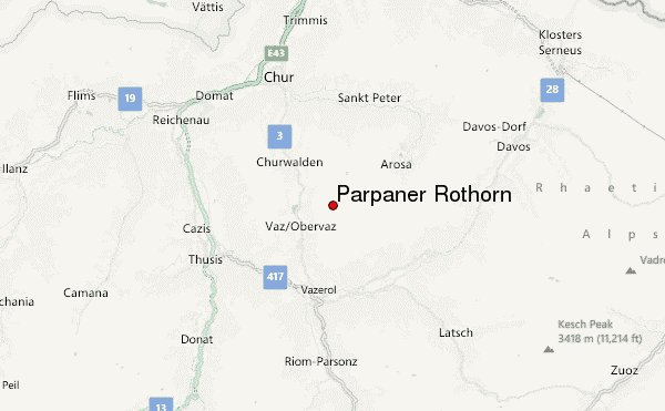 Parpaner Rothorn Location Map