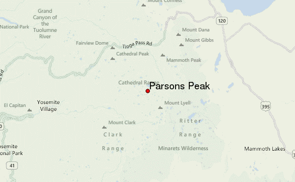 Parsons Peak Location Map