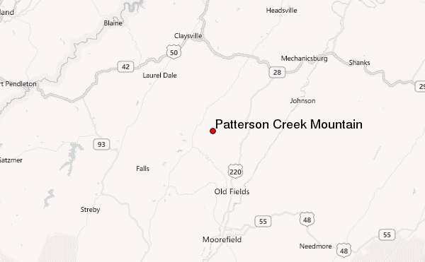 Patterson Creek Mountain Location Map
