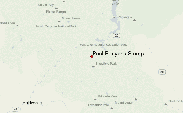 Paul Bunyans Stump Location Map