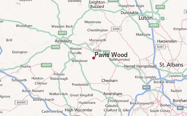 Pavis Wood Location Map