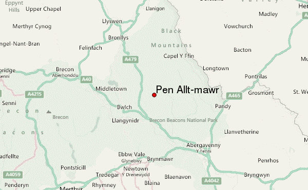 Pen Allt-mawr Location Map