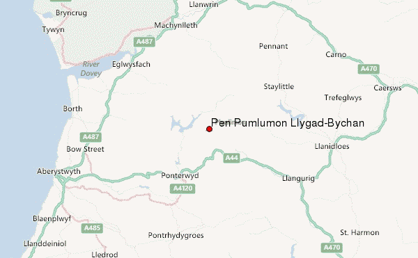 Pen Pumlumon Llygad-Bychan Location Map
