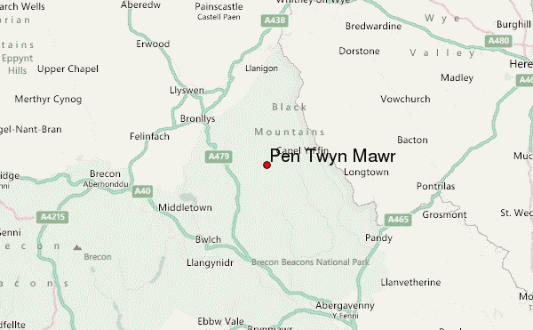 Pen Twyn Mawr Location Map