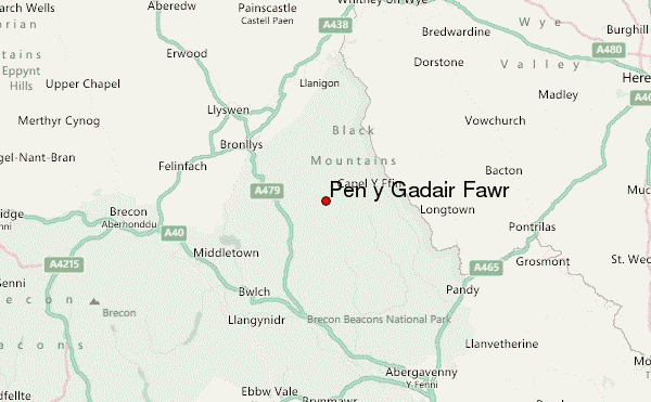 Pen y Gadair Fawr Location Map