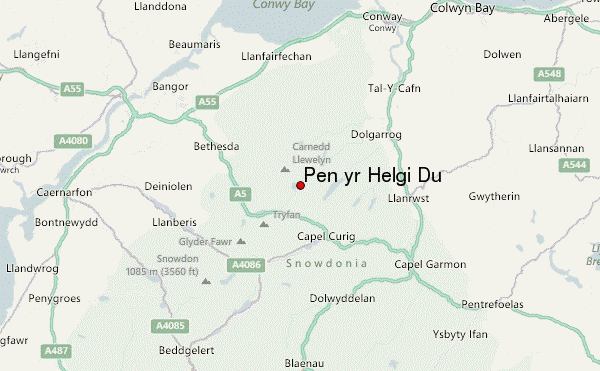 Pen yr Helgi Du Location Map