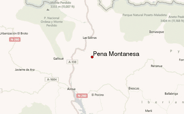 Peña Montañesa Location Map