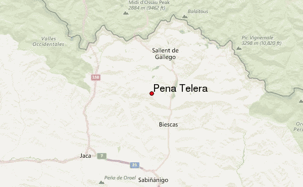 Pena Telera Location Map