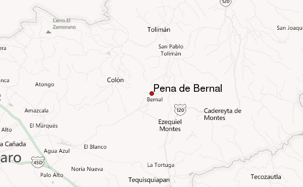 Peña de Bernal Location Map