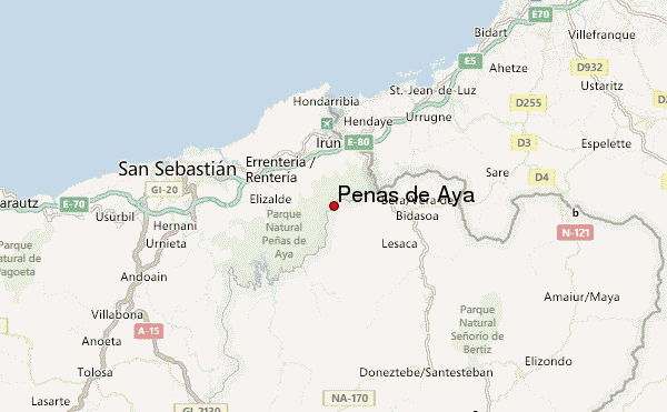 Peñas de Aya Location Map
