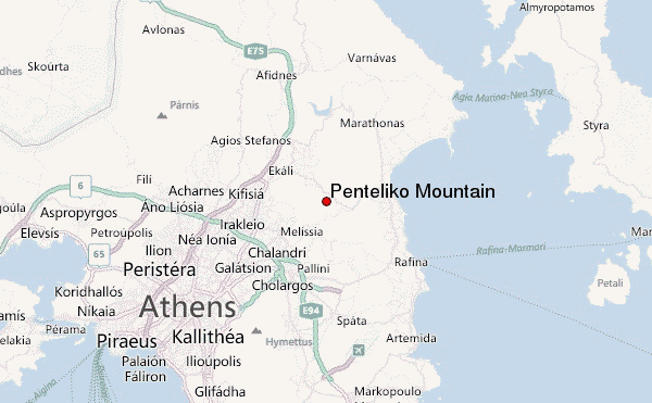 Penteliko Mountain Location Map