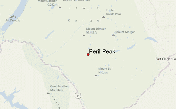 Peril Peak Location Map