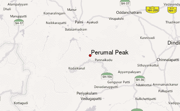 Perumal Peak Location Map