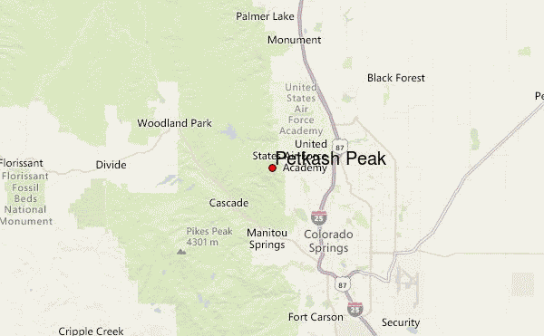 Petkash Peak Location Map