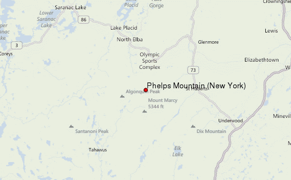 Phelps Mountain (New York) Location Map