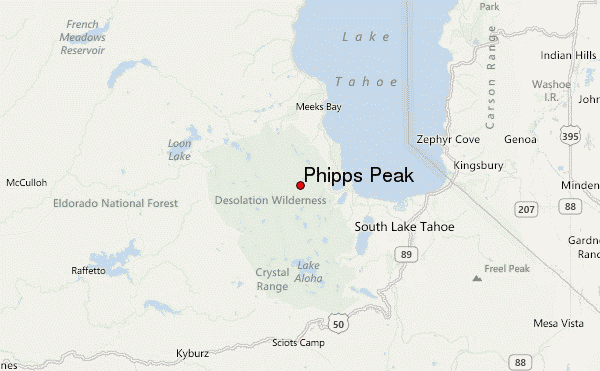 Phipps Peak Location Map