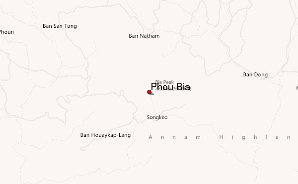 Phou Bia Location Map