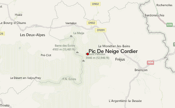 Pic De Neige Cordier Location Map
