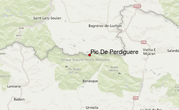 Pic De Perdiguere Location Map